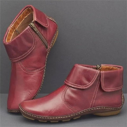 🔥2023 Winter Hot Sale🔥Women Casual Plain All Season Zipper Round Toe Plus Size Rubber Non-Slip Classic Boots