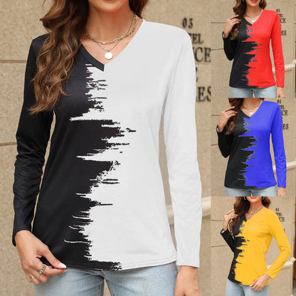 ✈Acquista 2 e ottieni la spedizione gratuita✈T-shirt a maniche lunghe scollo a V da donna