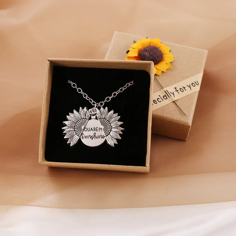 Girasol "You Are My Sunshine" necklace with storage bag