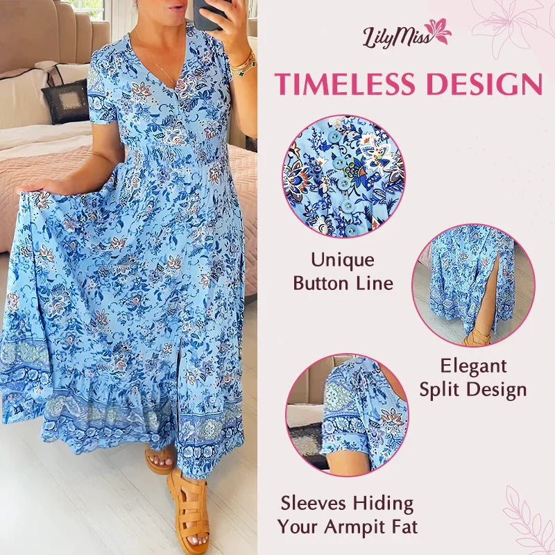 🔥BUY 2 GET 10% OFF💝 Floral Print V-neck Dress