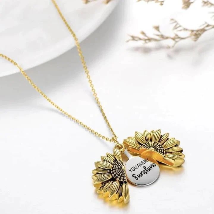 Girasol "You Are My Sunshine" necklace with storage bag