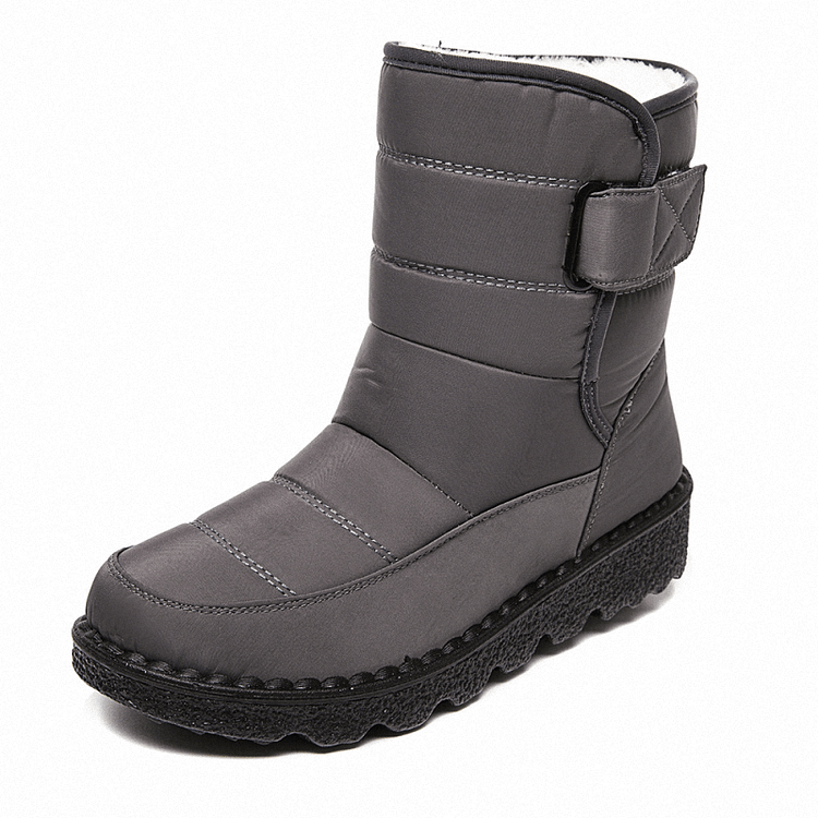 Botas de nieve de tobillo cálido antideslizante impermeable para mujer