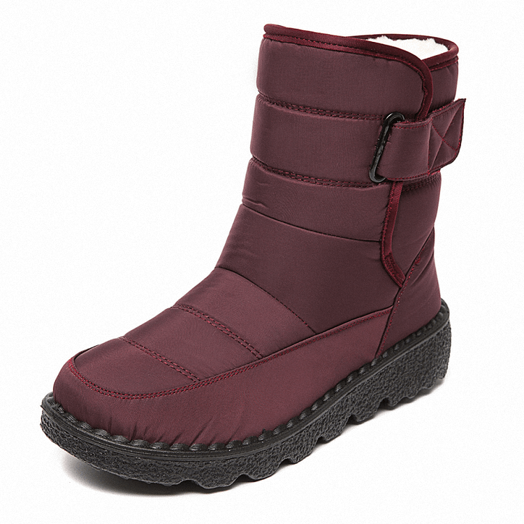 Botas de nieve de tobillo cálido antideslizante impermeable para mujer