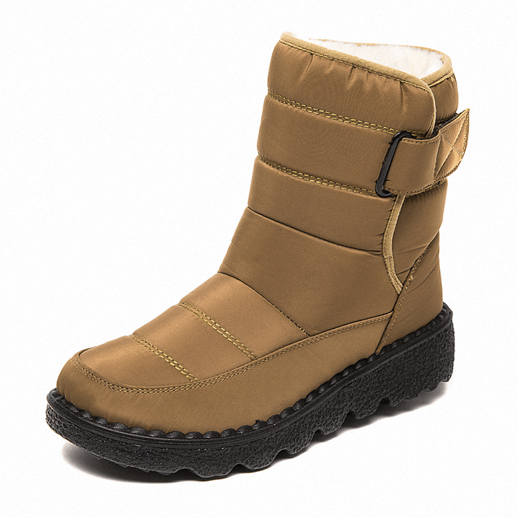 Botas de nieve de tobillo cálido antideslizante impermeable para mujer