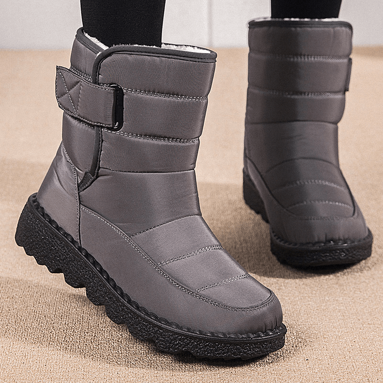 Botas de nieve de tobillo cálido antideslizante impermeable para mujer