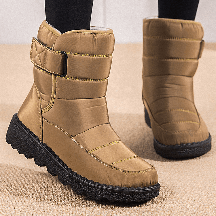 Botas de nieve de tobillo cálido antideslizante impermeable para mujer