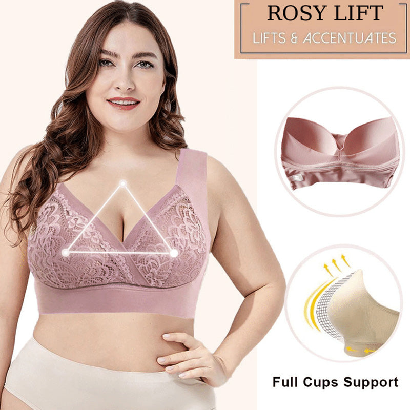 [Special Gift] Comfort Extra Elastic Crossed Wireless Support Lace Bra for Plus Size