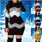חג המולד חם מכירה 50% חופששמלת סוודר שרוול ארוך תבנית הסוודר שמלת סוודר