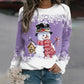 Christmas New Snowman Print Long Sleeve Casual Loose T-Shirt-6