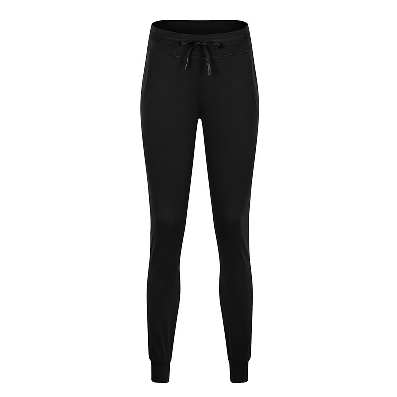 Köp 2 Fri fraktLuft hög midja dragsträng Sida Pocket Plain Full längd Joggers