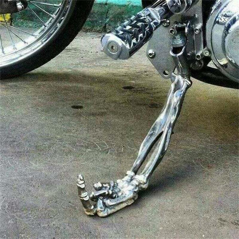 Sidste dagSkelet Paw med mellemfinger Motorcykel Kickstands