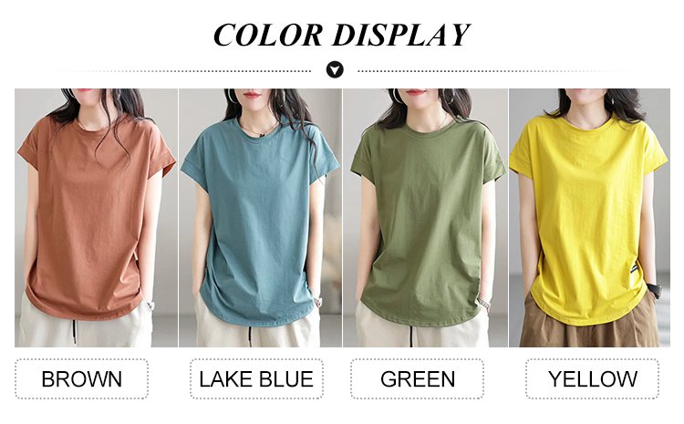 Women’s Casual Temperament Slim Short-sleeved Loose T-shirt-5