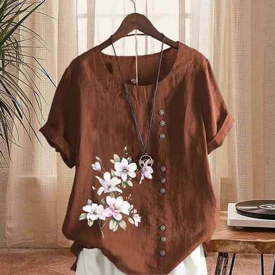 Floral Cotton Linen Shirt-1