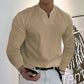 Men's Casual Solid Color Long Sleeve Cotton T-Shirt With Pocket-4