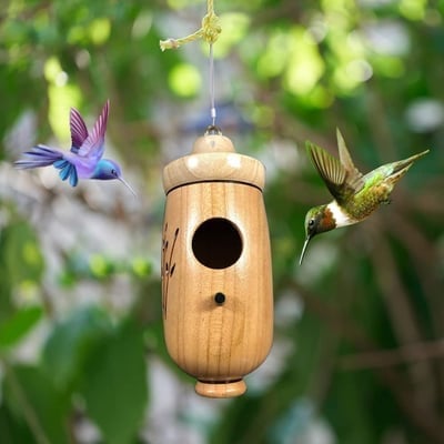 Promotion du dernier jour-50%Maison de colibri en bois-cadeau pour les amoureux de la nature