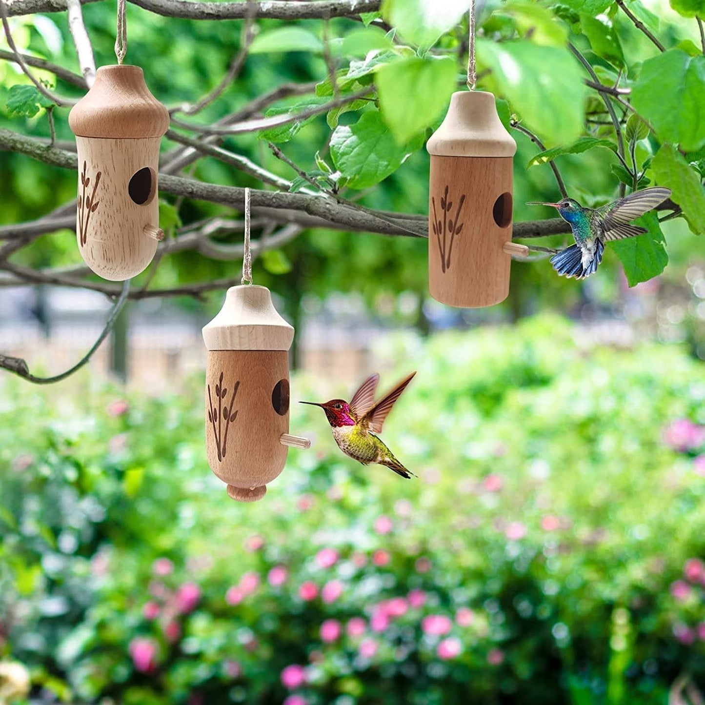 Sista dag befordran 50% avfallet.Trä kolibri Huset-Gift för naturälskare