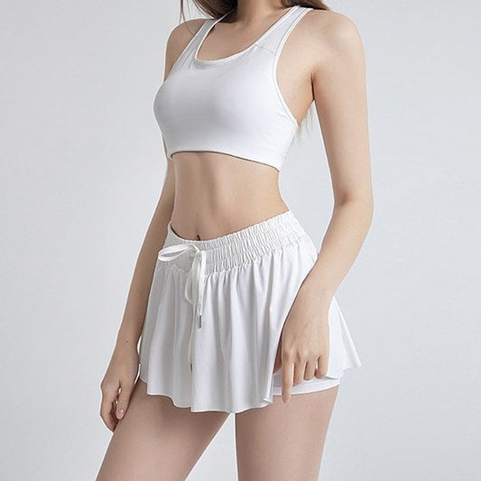 Zweiteiliges Damen-Set mit Sport-BH und Shorts mit hoher Taille