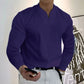 Men's Casual Solid Color Long Sleeve Cotton T-Shirt With Pocket-1