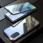 Capa de telefone de vidro temperado magnético de dupla face para Samsung