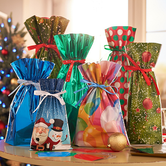 Bolsas de regalo de Navidad con cordón