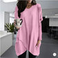 Comfortable Solid Color Loose Casual Long Sleeve T-Shirt-11