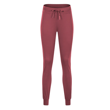 Köp 2 Fri fraktLuft hög midja dragsträng Sida Pocket Plain Full längd Joggers