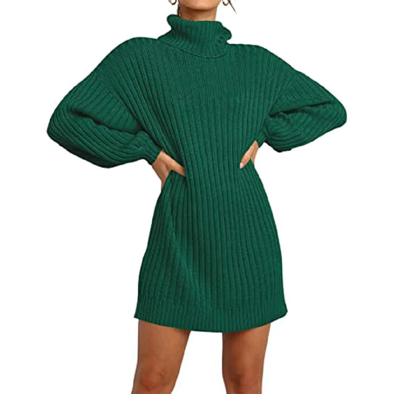 KuumamyyntiNaisten turtlenkautta pitkällä lyhtyy hihassa Loose Sweater mekko (ostu 1 ILMAINEN SHIPPING)