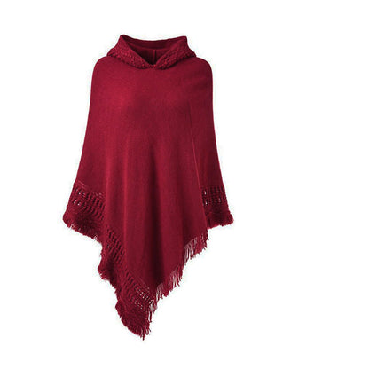 Köp 2 gratis fraktDamens huvkappa med Fringed Hem Virka Poncho Stickmönster