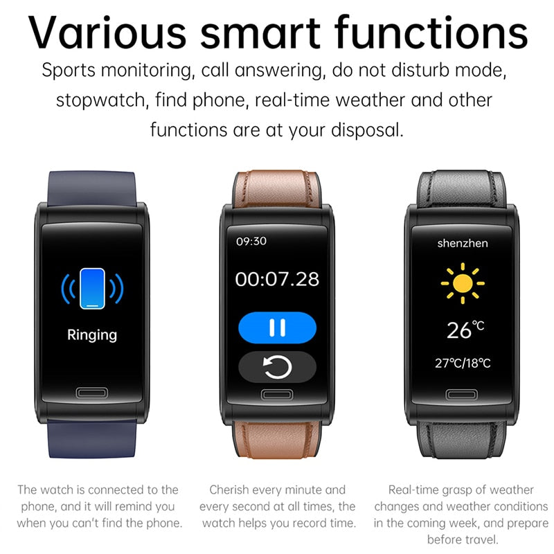 2023 New Blood Glucose Monitor Health Smart Watch IP68 Waterproof Sport Ladies Men ECG+PPG Blood Pressure Measurement smartwatch