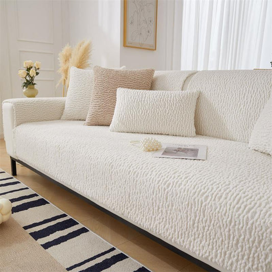 Creme Farbe Berber Fleece Anti-Scratch Couch Cover