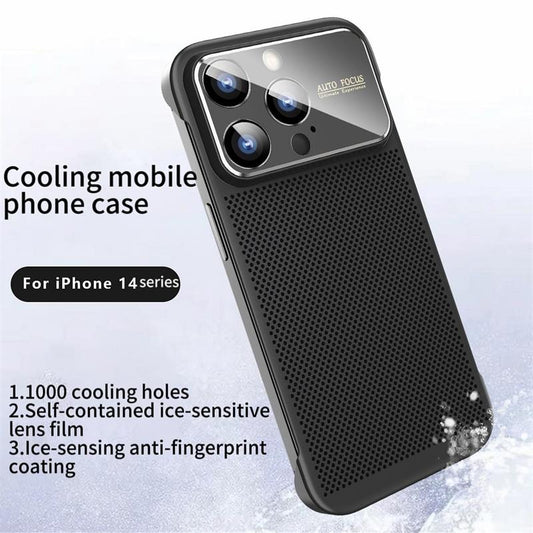 Para iPhone 14 Borderless Big Window Cooling Phone Case