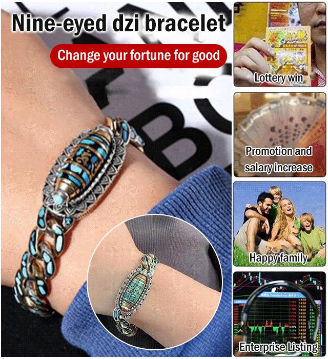 Turkis sex-tecken Mantra nio-ögda Dzi Bead armband