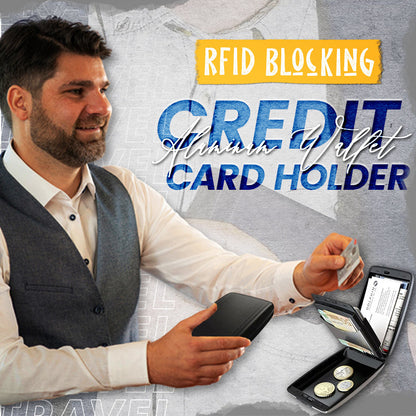 RFID Blockering Aluminium plånbok Innehavare av kreditkort
