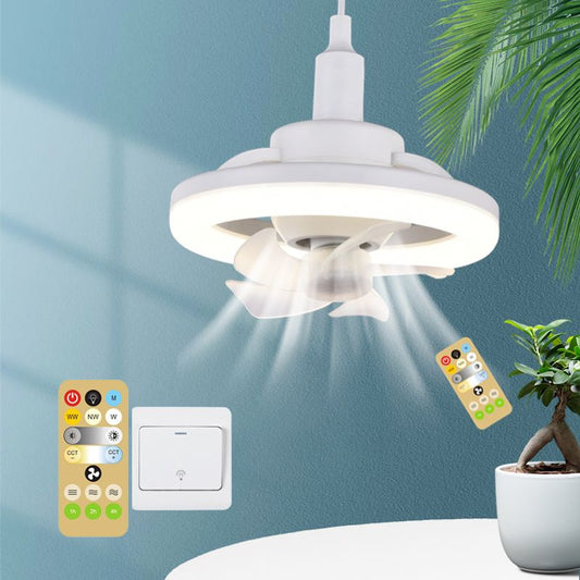 ✨Descuento por tiempo limitado✨Rotación de 360 grados LED lámpara de ventilador