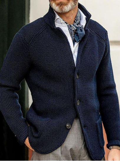 Men'S Long Sleeve Thickening Cardigan Warm Casual Jacket-1
