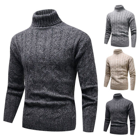 Acheter 2 livraison gratuitePull à col roulé en tricot à la mode pour hommes