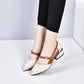 One Word Buckle Fashion Leather Shoes-2