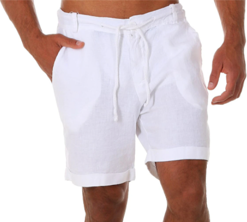 Mens Cotton Linen Pants Trousers Casual Tight Pants-1