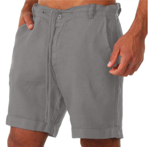 Mens Cotton Linen Pants Trousers Casual Tight Pants-4
