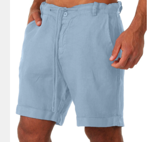 Mens Cotton Linen Pants Trousers Casual Tight Pants-5