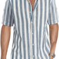 2022 New Men's Striped Casual Short Sleeve Shirts-6