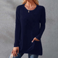 Women Casual Long Sleeve T-Shirt with Round Neck Pocket-7