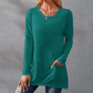 Women Casual Long Sleeve T-Shirt with Round Neck Pocket-8