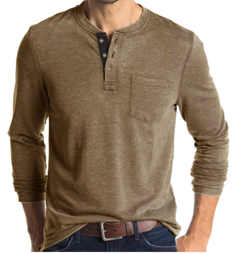 Men's Long Sleeve Fashion Round Neck T-Shirt-3