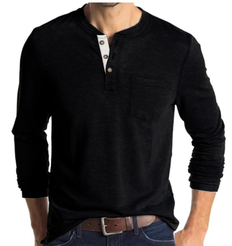 Men's Long Sleeve Fashion Round Neck T-Shirt-4