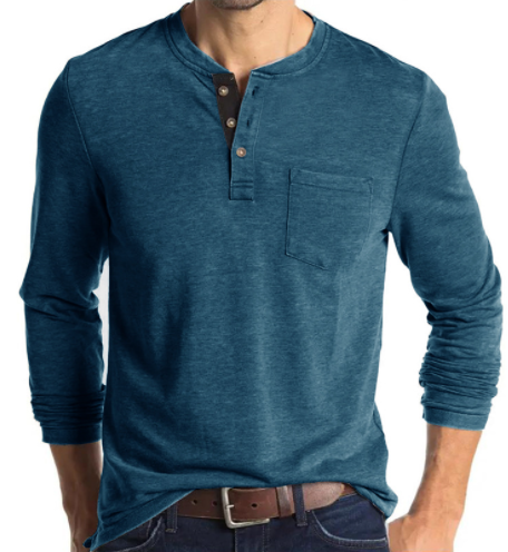 Men's Long Sleeve Fashion Round Neck T-Shirt-1