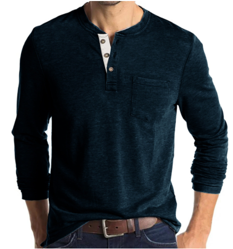 Men's Long Sleeve Fashion Round Neck T-Shirt-10