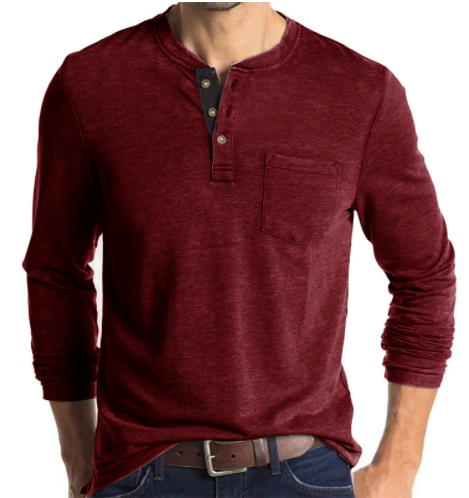 Men's Long Sleeve Fashion Round Neck T-Shirt-11