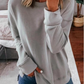 Ladies Autumn And Winter Top Loose Solid Color Long Sleeve T-shirt-8