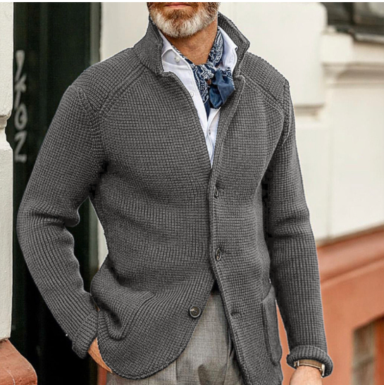 Men'S Long Sleeve Thickening Cardigan Warm Casual Jacket-3